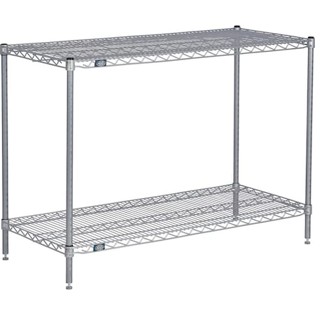 Nexel 2 Shelf, Nexelate Silver Epoxy Wire Shelving Unit, Starter, 54inW x 21inD x 34inH B3152064